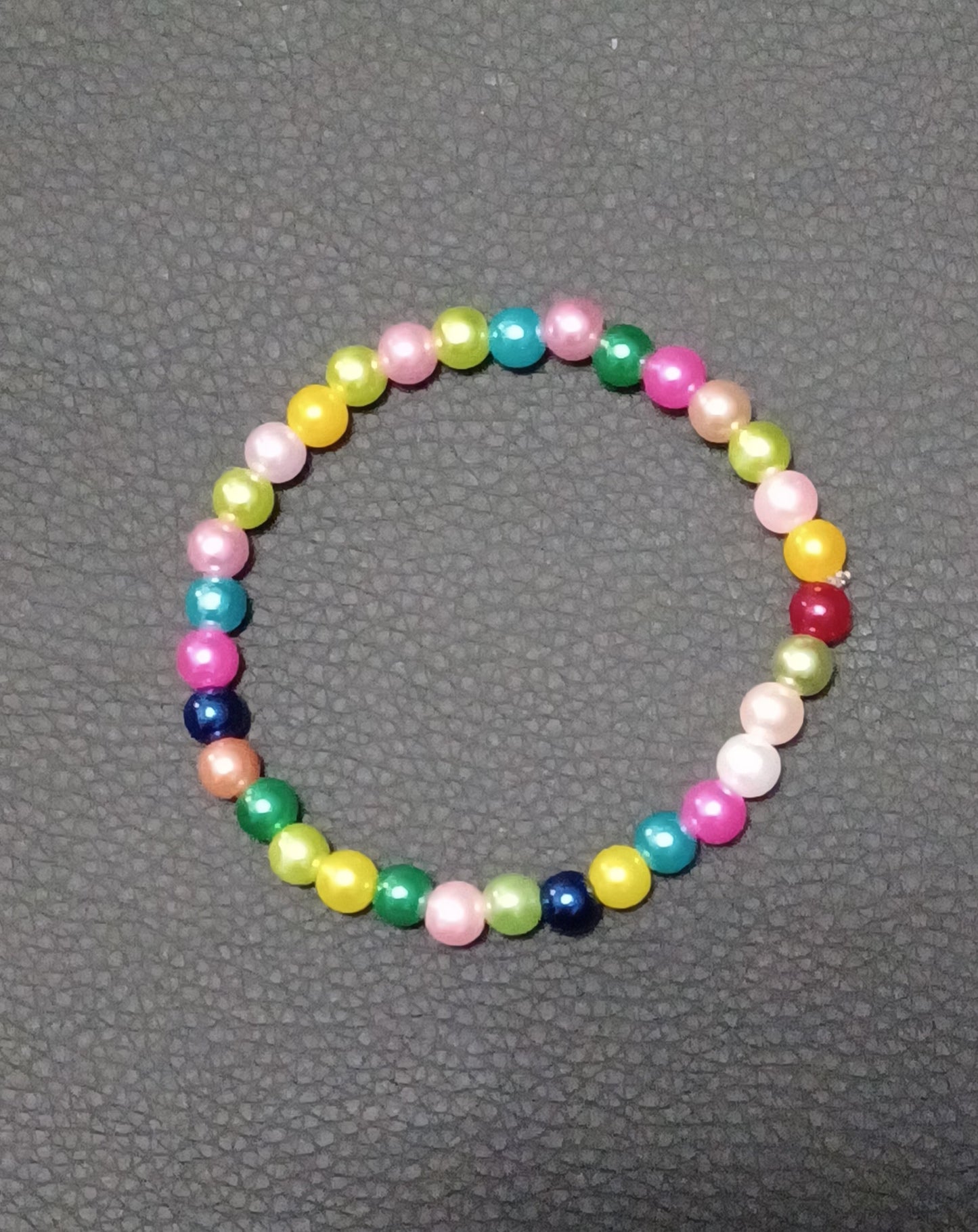 6mm Multicolored Round Bead Bracelet