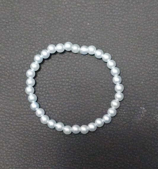 6mm Pale Blue Round Bead Bracelet