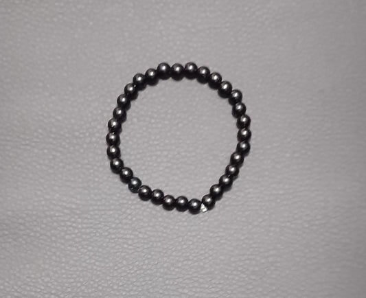 6mm Black Round Beads Bracelet