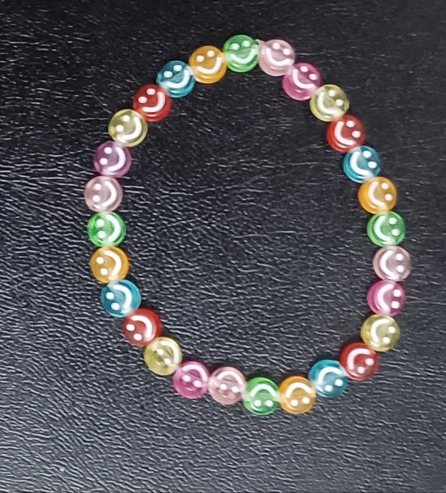 7mm Smiley Face Bead Bracelet